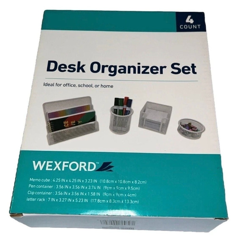 Wexford 4-Count Mesh Desk Organizer Set